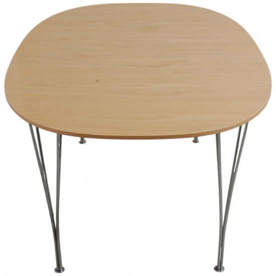 Piet Hein Super ellipse bord af bøg med udtræk 100x150-250Cm