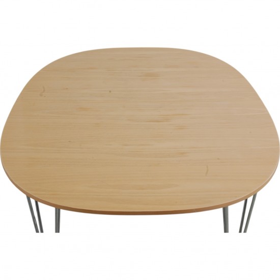 Piet Hein Super ellipse bord af bøg med udtræk 100x150-250Cm