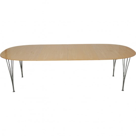 Piet Hein Super ellipse bord af bøg med udtræk 100x150-250Cm