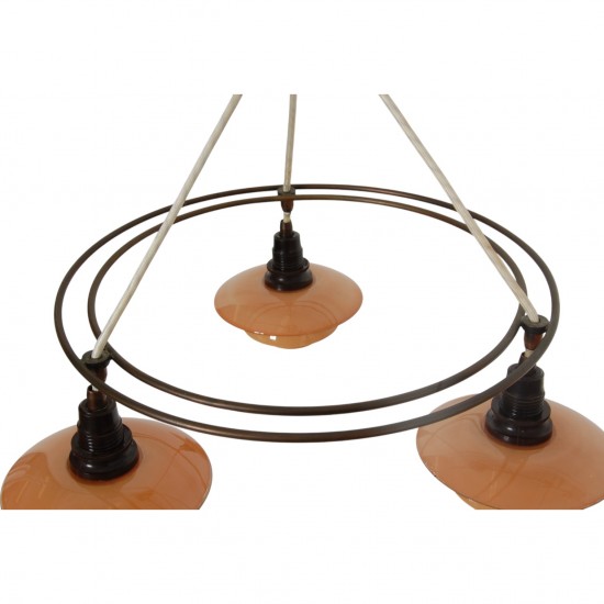 Poul Henningsen Ringkrone med rosa glasskærme ph1/1