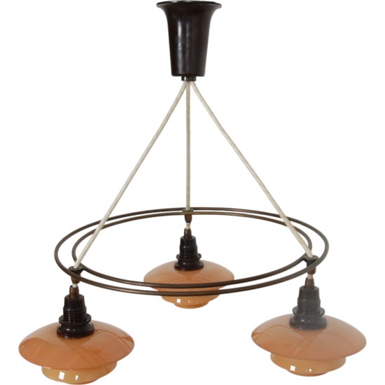 Poul Henningsen Ringkrone med rosa glasskærme ph1/1