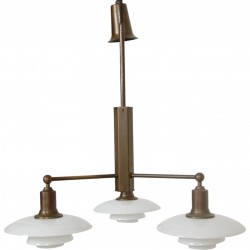 Poul Henningsen PH2/1 stamme chandelier of browned brass