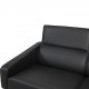 Arne Jacobsen 2pers Lufthavnssofa nypolstret i sort bizon læder