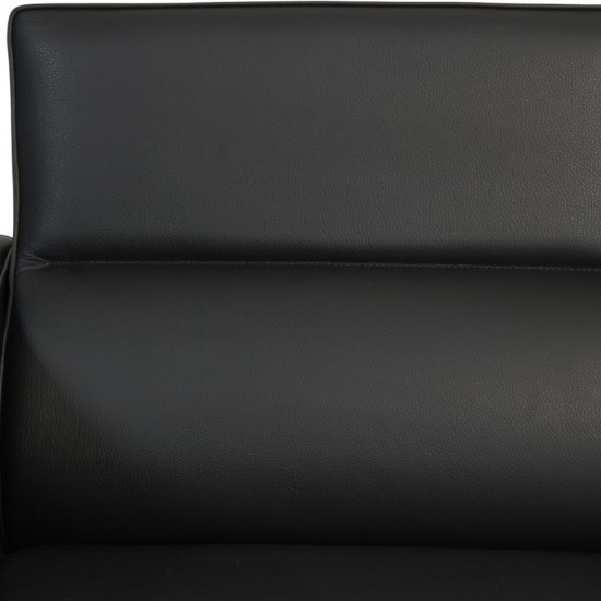 Arne Jacobsen 2pers Lufthavnssofa nypolstret i sort bizon læder