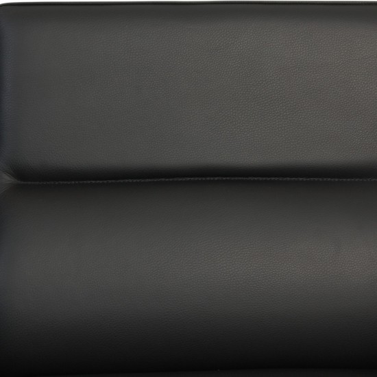 Arne Jacobsen 2pers Lufthavnssofa nypolstret i sort bizon læder