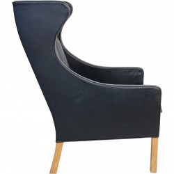 Børge Mogensen 2204 Øreklapstol i sort læder