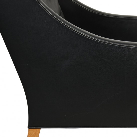 Børge Mogensen 2204 Øreklapstol i sort læder