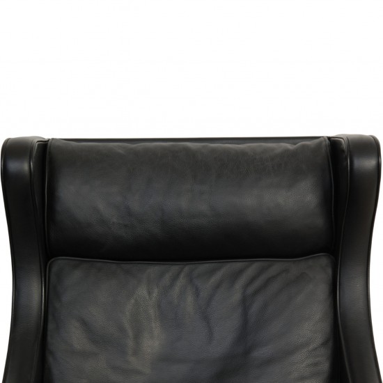 Børge Mogensen 2204 Øreklapstol i sort læder