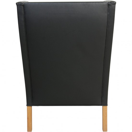 Børge Mogensen 2204 Øreklapstol i sort læder