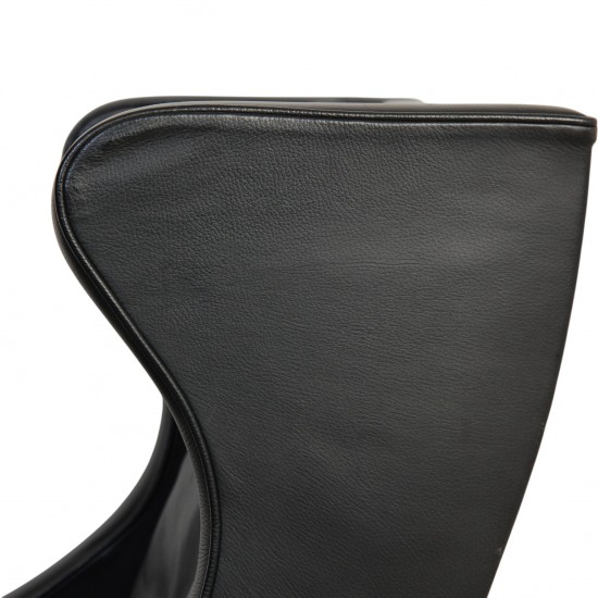 Børge Mogensen 2204 Øreklapstol i sort læder