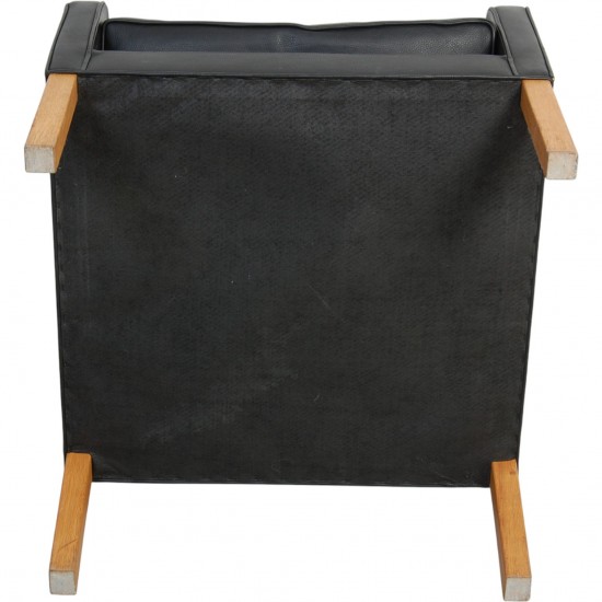 Børge Mogensen 2204 Øreklapstol i sort læder