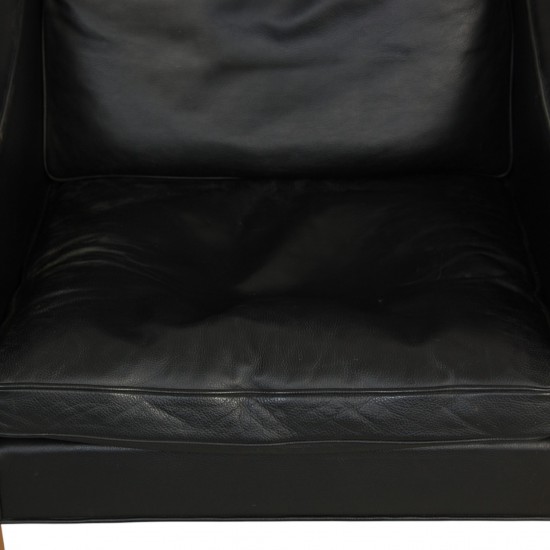 Børge Mogensen 2204 Øreklapstol i sort læder