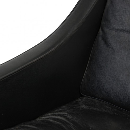 Børge Mogensen 2204 Øreklapstol i sort læder