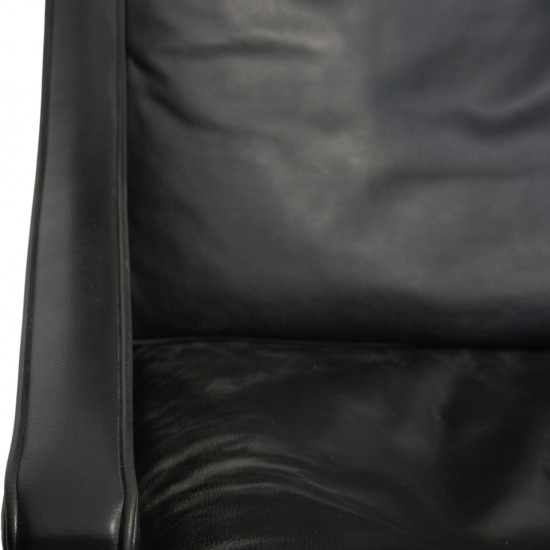 Børge Mogensen 2204 Øreklapstol i sort læder