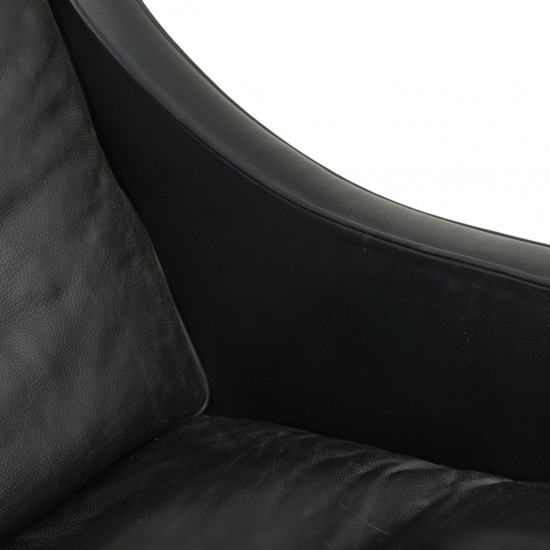 Børge Mogensen 2204 Øreklapstol i sort læder