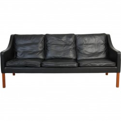 Børge Mogensen 2209 3-personers sofa i sort læder