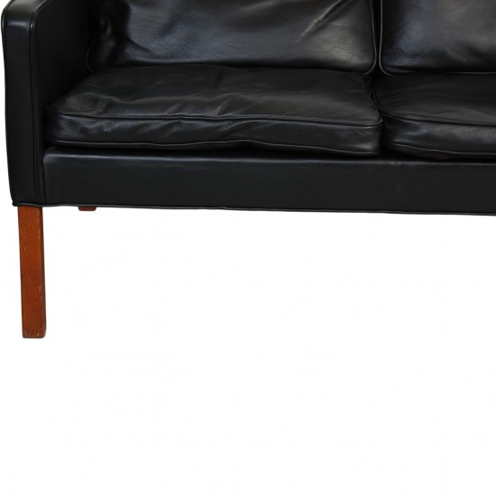 Børge Mogensen 2209 3-personers sofa i sort læder
