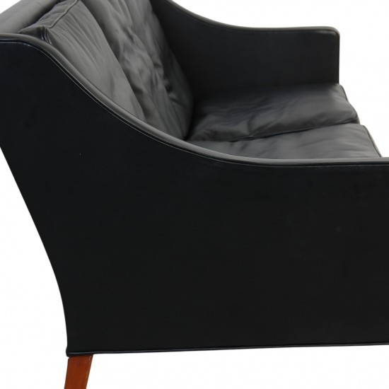 Børge Mogensen 2209 3-personers sofa i sort læder