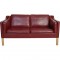 Børge Mogensen 2212 2.personers sofa i vinrødt læder