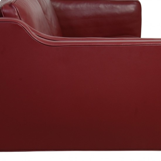 Børge Mogensen 2212 2.personers sofa i vinrødt læder