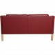 Børge Mogensen 2212 2.personers sofa i vinrødt læder