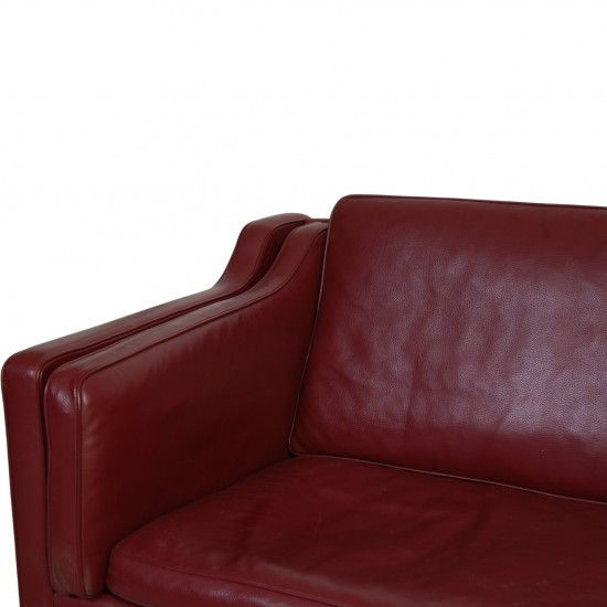 Børge Mogensen 2212 2.personers sofa i vinrødt læder