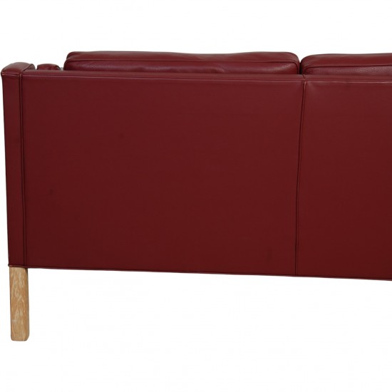 Børge Mogensen 2212 2.personers sofa i vinrødt læder