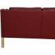 Børge Mogensen 2212 2.personers sofa i vinrødt læder