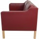 Børge Mogensen 2212 2.personers sofa i vinrødt læder