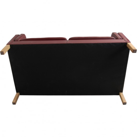 Børge Mogensen 2212 2.personers sofa i vinrødt læder
