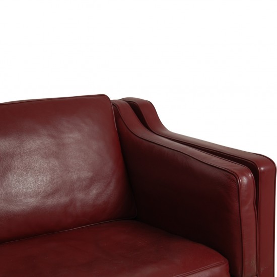 Børge Mogensen 2212 2.personers sofa i vinrødt læder