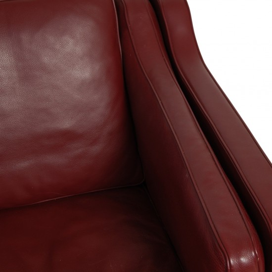 Børge Mogensen 2212 2.personers sofa i vinrødt læder
