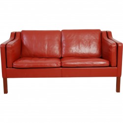 Børge Mogensen 2212 2.personers sofa i rødt læder