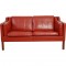 Børge Mogensen 2212 2.personers sofa i rødt læder
