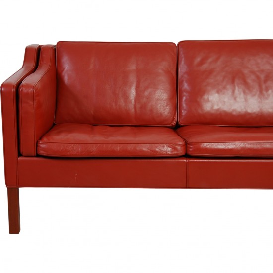 Børge Mogensen 2212 2.personers sofa i rødt læder