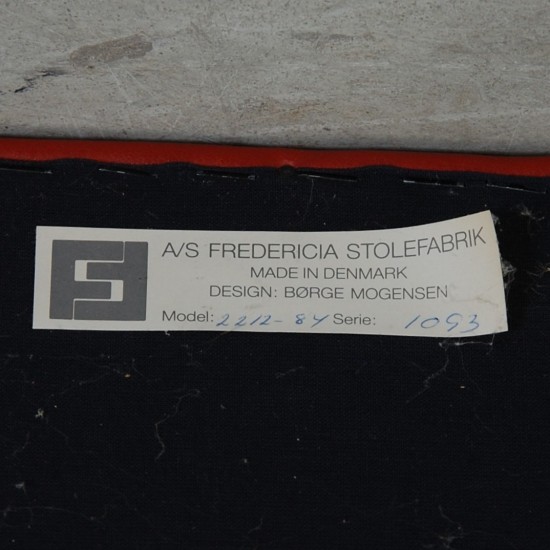 Børge Mogensen 2212 2.personers sofa i rødt læder