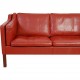 Børge Mogensen 2212 2.personers sofa i rødt læder