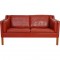 Børge Mogensen 2212 2.seater sofa in red leather