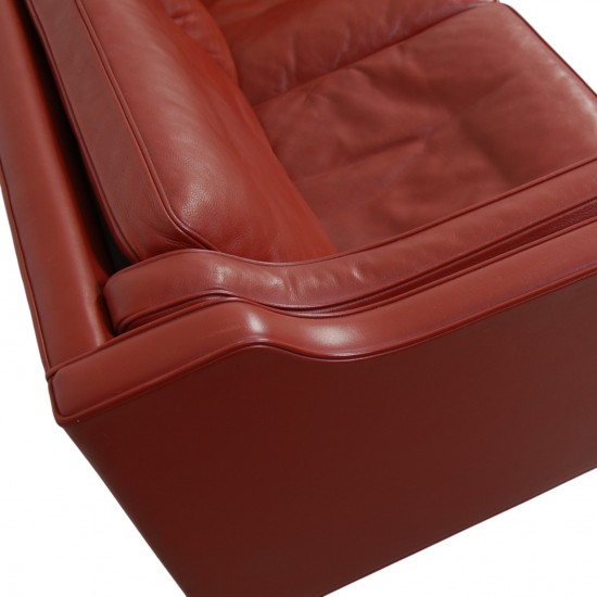Børge Mogensen 2212 2.personers sofa i rødt læder
