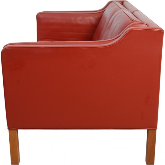Børge Mogensen 2212 2.personers sofa i rødt læder