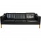 Børge Mogensen 2213 3-personers sofa i sort læder