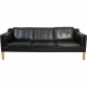 Børge Mogensen 2213 3-personers sofa i sort læder