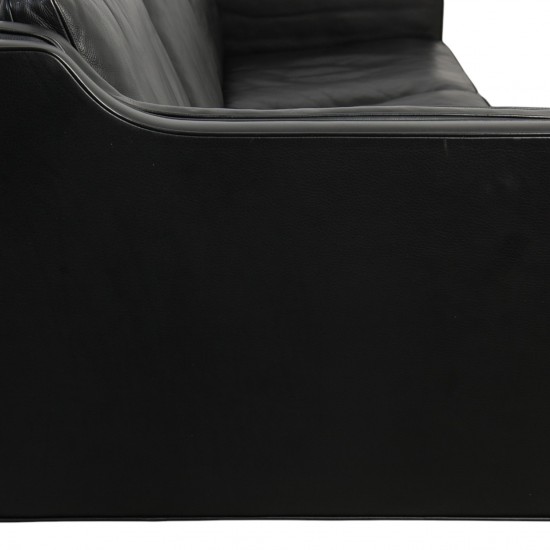 Børge Mogensen 2213 3-personers sofa i sort læder