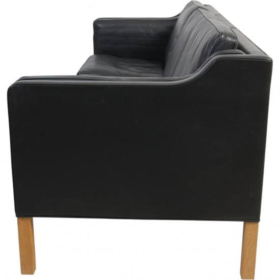 Børge Mogensen 2213 3-personers sofa i sort læder