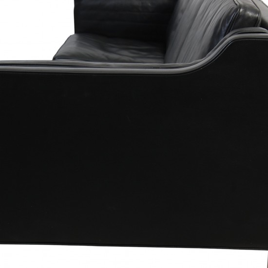 Børge Mogensen 2213 3-personers sofa i sort læder