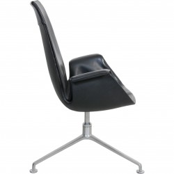 Fabricius og Kastholm høj Tulip stol i sort læder