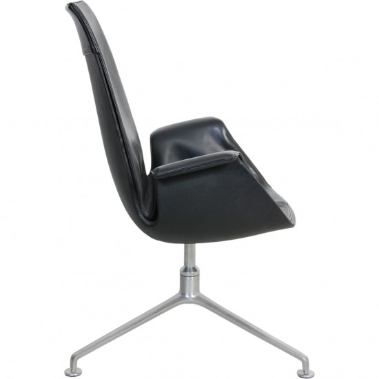 Fabricius og Kastholm høj Tulip stol i sort læder