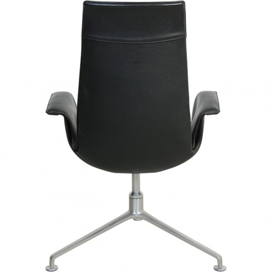 Fabricius og Kastholm høj Tulip stol i sort læder