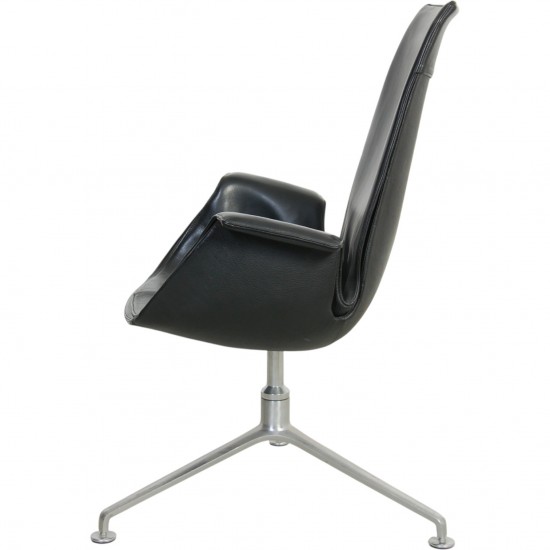 Fabricius og Kastholm høj Tulip stol i sort læder