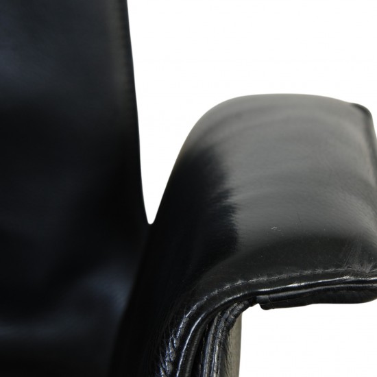Fabricius og Kastholm høj Tulip stol i sort læder